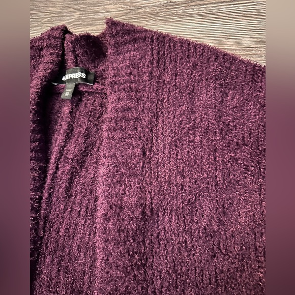 Express fuzzy oversized slouchy cocoon open cardigan - Picture 6 of 11